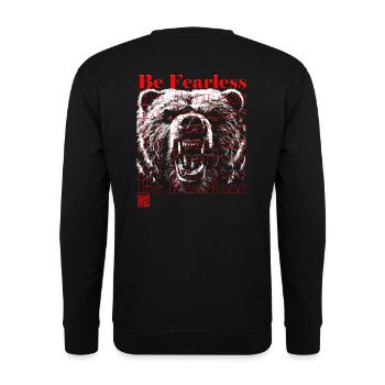 Furtchlos wie ein Bär, Mutig - Unisex Pullover - Schwarz - Hinten - Alina (178cm)