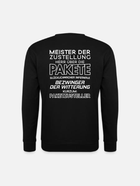 Paketzusteller/Postbote/Paketpostbote/Pakete - Unisex Pullover - Schwarz
