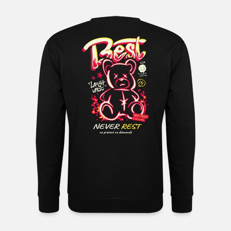 Best Never Rest Neon Teddy - Unisex Sweatshirt - black