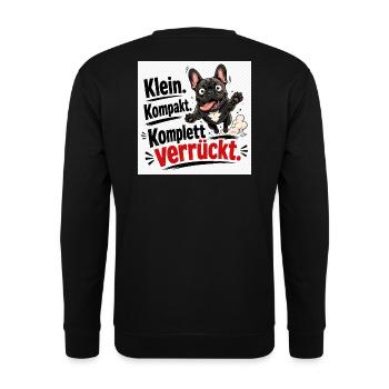 Klein Kompakt Komplett verrückt - Unisex Pullover - Schwarz - Hinten - Michal (187cm)