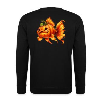 Kürbisfisch - Unisex Pullover - Schwarz - Hinten - Michal (187cm)