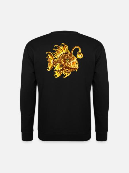 Gelb-Gold-Biolumineszente Laternenfische - Unisex Pullover - Schwarz