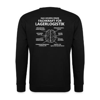 Fachkraft für Lagerlogistik/Lager/Lagerarbeit - Unisex Pullover - Schwarz - Hinten - Alina (178cm)