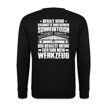 Fliesenleger Plattenleger Mosaikleger Geschenk - Unisex Pullover - Schwarz - Hinten - Michal (187cm)