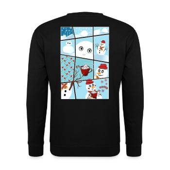 Noël et histoire du bonhomme de neige hereux - Sweat-shirt Unisexe - noir - Dos - Michal (187cm)