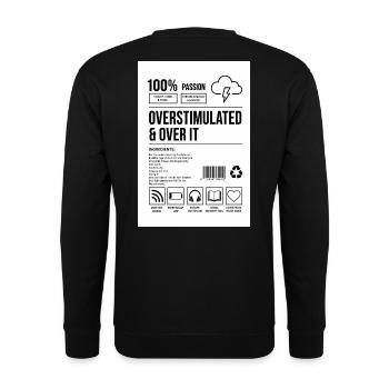 par-dessus - Sweat-shirt Unisexe - noir - Dos - Michal (187cm)
