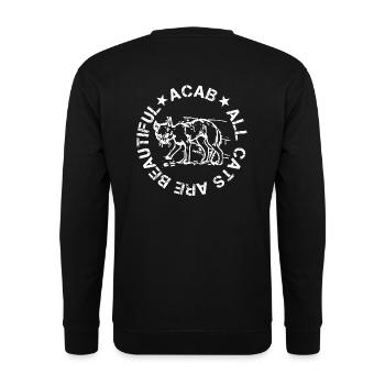 All cats are beautiful - Unisex Pullover - Schwarz - Hinten - Alina (178cm)