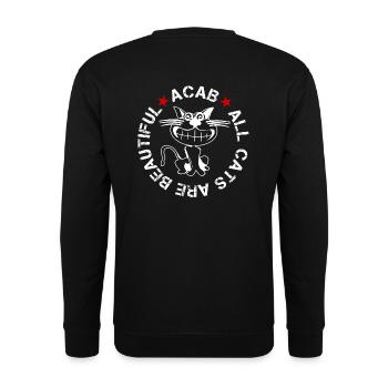 all cats are beautiful - Unisex Pullover - Schwarz - Hinten - Alina (178cm)