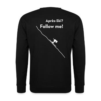 Après-ski ? Suivez-moi! Révélation de la fête de ski - Sweat-shirt Unisexe - noir - Dos - Alina (178cm)