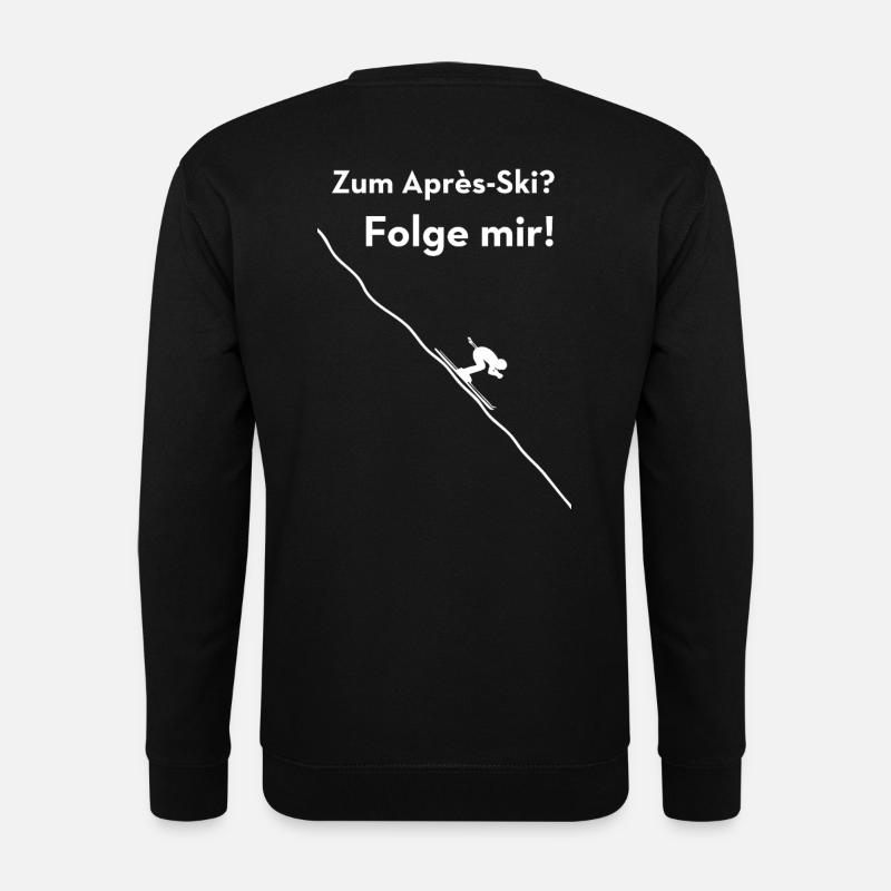 Zum Apres Ski Folge Mir Lustiger Ski Spruch - Unisex Pullover - Schwarz