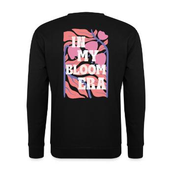 In My Bloom Era – Expression faute de frappe rétro sur les fleurs - Sweat-shirt Unisexe - noir - Dos - Michal (187cm)