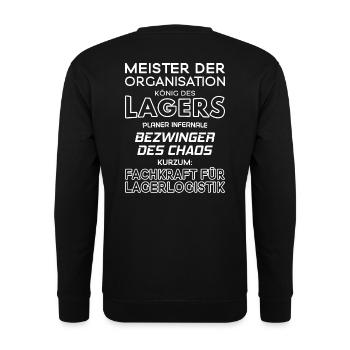 Fachkraft für Lagerlogistik - Unisex Pullover - Schwarz - Hinten - Alina (178cm)