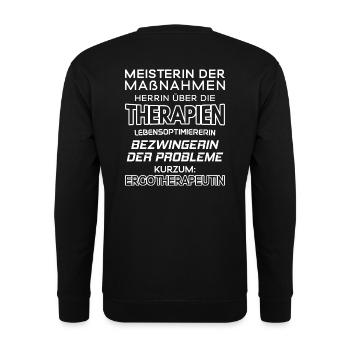 Ergotherapeutin/Ergotherapie/Ergotherapeut - Unisex Pullover - Schwarz - Hinten - Michal (187cm)