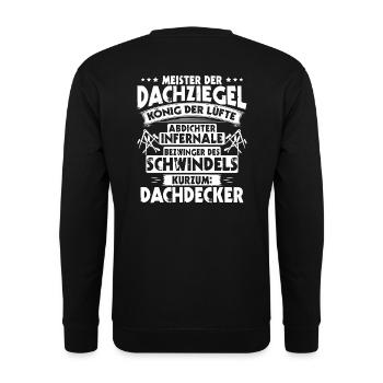 Dachdecker/Dachklempner/Dachspengler/Geschenk - Unisex Pullover - Schwarz - Hinten - Alina (178cm)