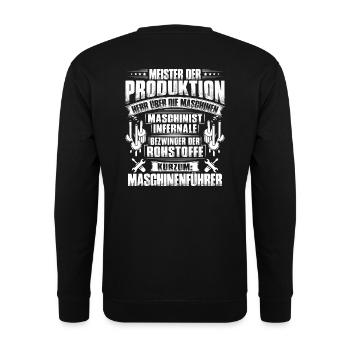 Maschinenführer/Anlagenführer/Maschinist/Geschenk - Unisex Pullover - Schwarz - Hinten - Michal (187cm)
