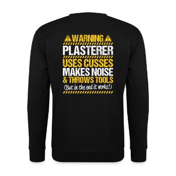 Stuckateur Plasterer Stukkateur Gipser Verputzer - Unisex Pullover - Schwarz - Hinten - Alina (178cm)