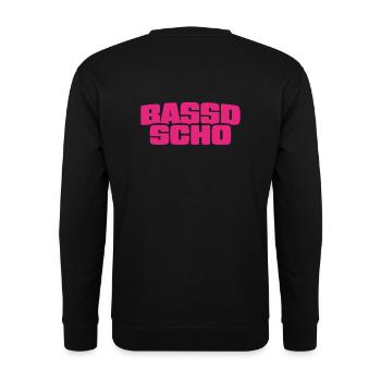 Bassd scho - Franken fränkisch fränggisch Geschenk - Unisex Pullover - Schwarz - Hinten - Alina (178cm)