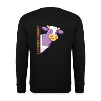 Lactose Tolerant Milk Lover Milk Ice Cream Cheese - Unisex Sweatshirt - black - Back - Alina (178cm)