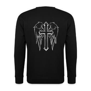 ANGEL WINGS HOLY HEAVEN - Unisex Sweatshirt - black - Back - Michal (187cm)
