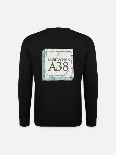 Passierschein A38 Ausgangssperre Home Office - Unisex Pullover - Schwarz
