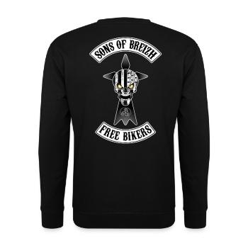Breizh Bikers skull - Sweat-shirt Unisexe - noir - Dos - Alina (178cm)