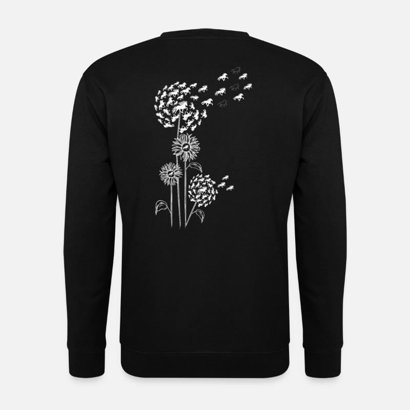 Dandelion with Blossom and Tölt White - Unisex Sweatshirt - black