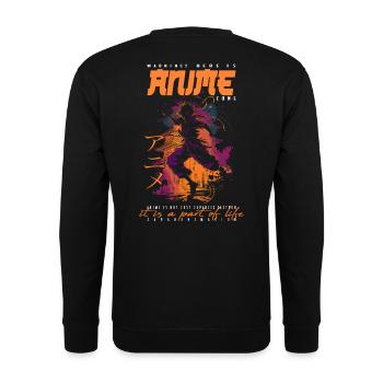 Anime Man - Unisex Sweatshirt - black - Back - Alina (178cm)