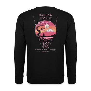 Sakura - Japan - Unisex Sweatshirt - black - Back - Alina (178cm)