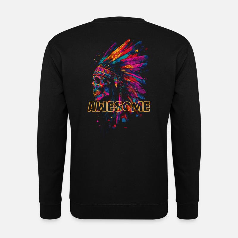 Awesome Indian Skull - Unisex Sweatshirt - black