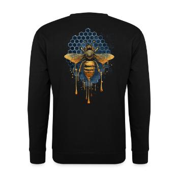 Biene goldener Honig - imker - Unisex Pullover - Schwarz - Hinten - Alina (178cm)