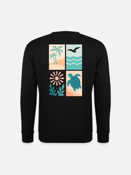 Tropical Coastal Four-Frame Series - Unisex Sweatshirt - black