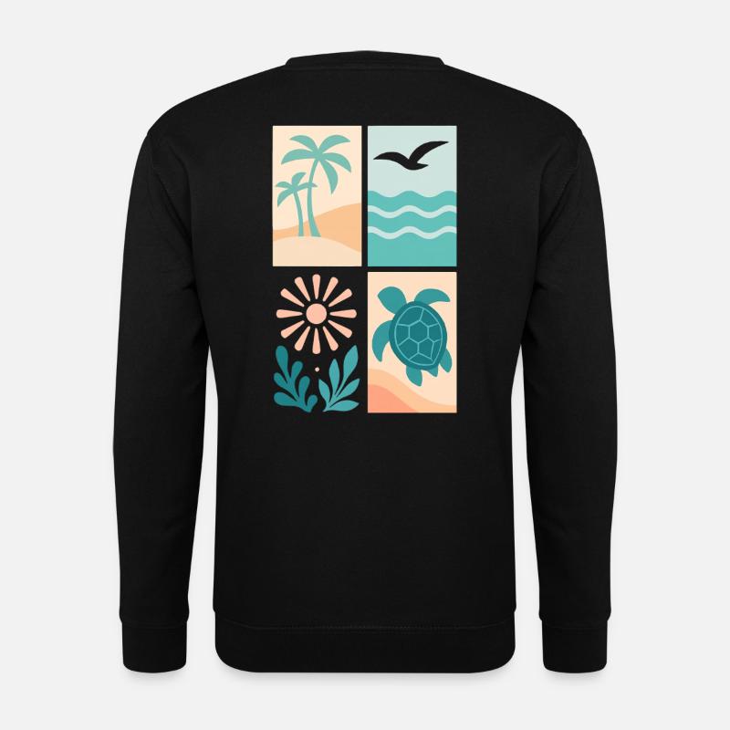 Tropische Küsten Vierbild Serie - Unisex Pullover - Schwarz