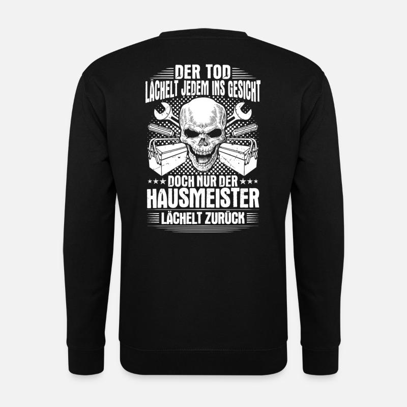 Hausmeister Hausmeisterin Lächeln Geschenk - Unisex Pullover - Schwarz