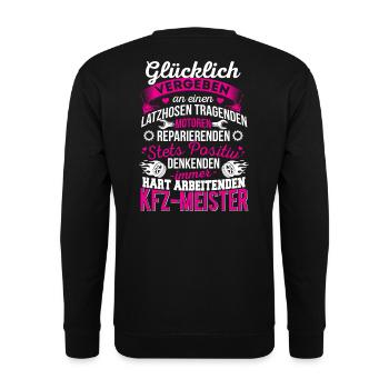 KFZ-Meister Mechatroniker - Unisex Pullover - Schwarz - Hinten - Michal (187cm)