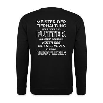 Tierpfleger / Tierpflegerin / Tierpflege / Tiere - Unisex Pullover - Schwarz - Hinten - Michal (187cm)