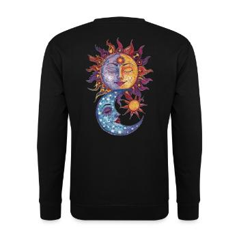 Sun, moon and stars - Unisex Sweatshirt - black - Back - Alina (178cm)