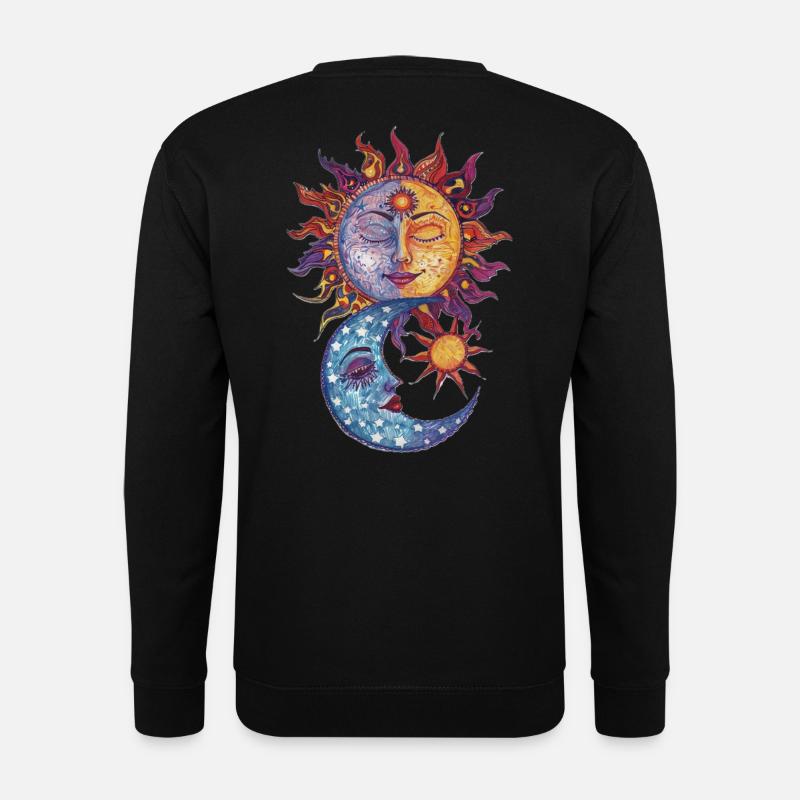 Sonne, Mond und Sterne - Unisex Pullover - Schwarz