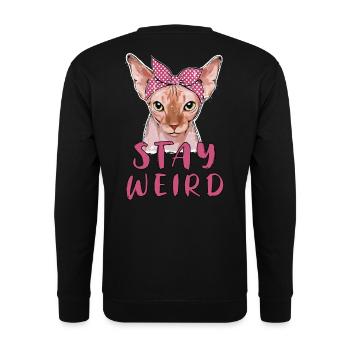 Restez bizarre Sphynx Cat Cat Owner Gift - Sweat-shirt Unisexe - noir - Dos - Alina (178cm)