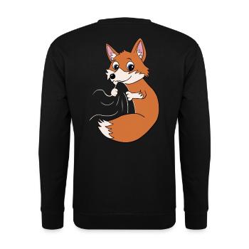 Süßer Fuchs Kinder - Unisex Pullover - Schwarz - Hinten - Alina (178cm)