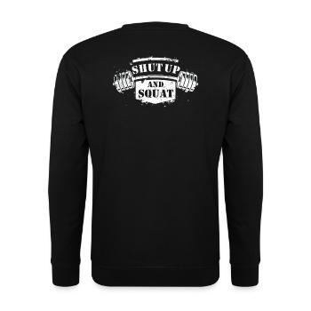 Shut Up and Squat Bodybuilding - Unisex Sweatshirt - black - Back - Alina (178cm)