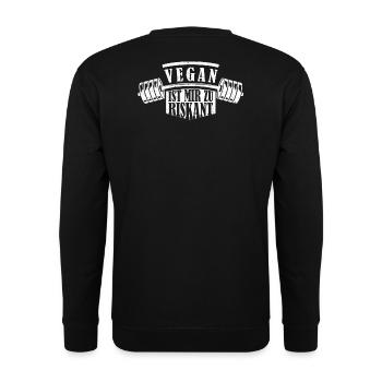 Vegan Ist Mir Zu Riskant Bodybuilding Training Gym - Unisex Pullover - Schwarz - Hinten - Alina (178cm)