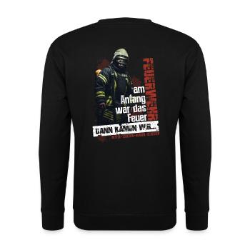 Feuerwehr - Dann kamen wir - Unisex Pullover - Schwarz - Hinten - Alina (178cm)
