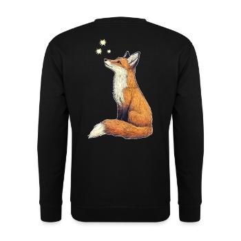Renard avec des étoiles - Sweat-shirt Unisexe - noir - Dos - Michal (187cm)