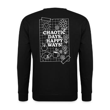 Chaotic Days (White) - Unisex Sweatshirt - black - Back - Alina (178cm)