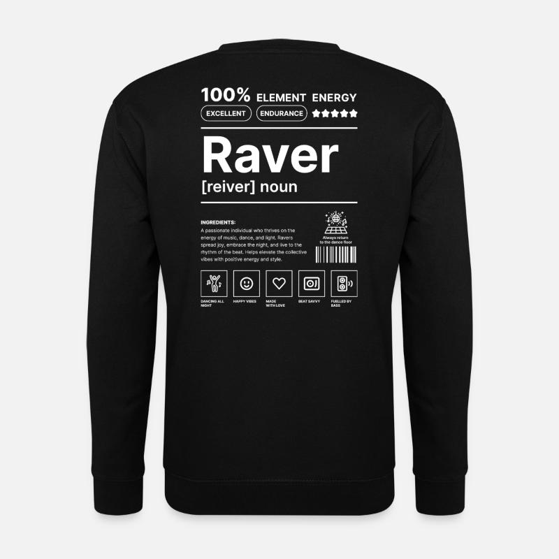 Raver-Lebensstil Weiß - Unisex Pullover - Schwarz