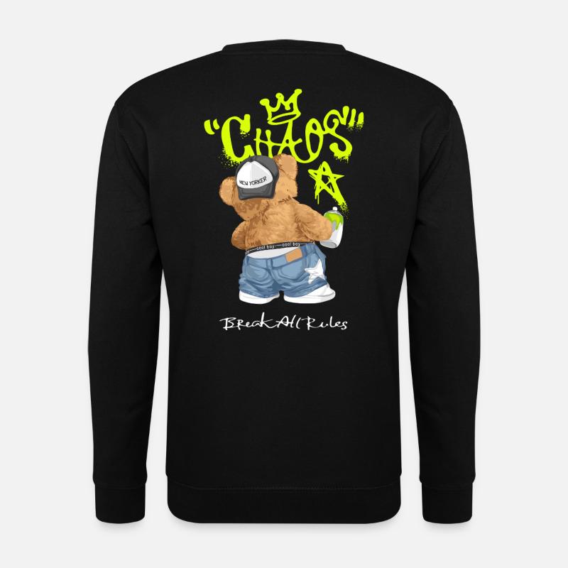 Chaos Bär Graffiti Break All Rules - Unisex Pullover - Schwarz