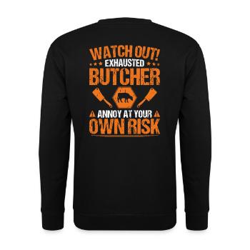 Boucher boucher boucher boucher boucher boucher - Sweat-shirt Unisexe - noir - Dos - Alina (178cm)
