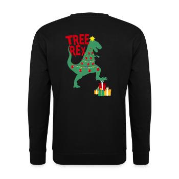 Tree Rex Xmas Geschenkidee - Unisex Pullover - Schwarz - Hinten - Alina (178cm)