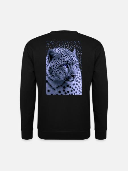 Schneeleopard Blaue Augen - Unisex Pullover - Schwarz