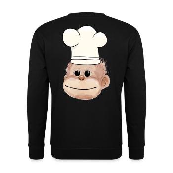 Singe Chef Restaurant Cuisinier cuisinier amateur - Sweat-shirt Unisexe - noir - Dos - Alina (178cm)